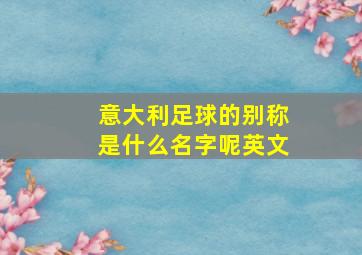 意大利足球的别称是什么名字呢英文