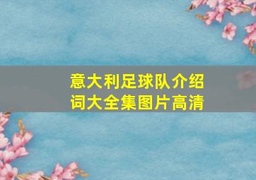 意大利足球队介绍词大全集图片高清