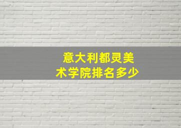 意大利都灵美术学院排名多少