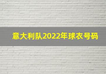 意大利队2022年球衣号码