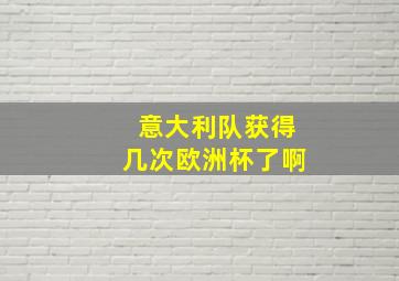 意大利队获得几次欧洲杯了啊