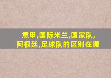 意甲,国际米兰,国家队,阿根廷,足球队的区别在哪