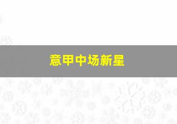 意甲中场新星