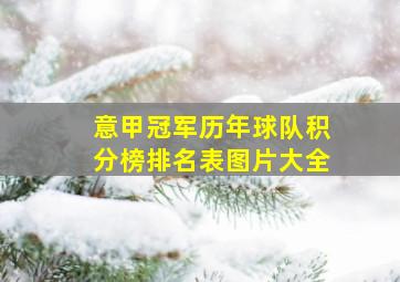 意甲冠军历年球队积分榜排名表图片大全