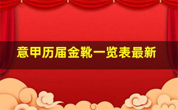 意甲历届金靴一览表最新