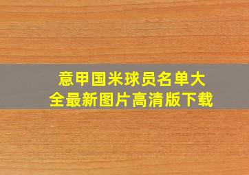 意甲国米球员名单大全最新图片高清版下载