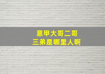 意甲大哥二哥三弟是哪里人啊