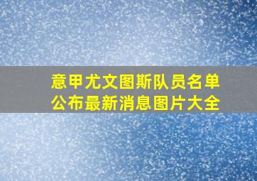 意甲尤文图斯队员名单公布最新消息图片大全