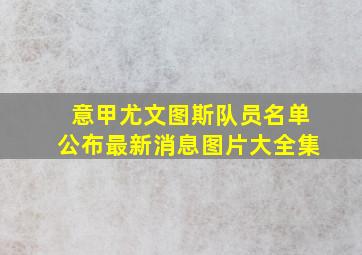 意甲尤文图斯队员名单公布最新消息图片大全集