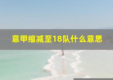 意甲缩减至18队什么意思