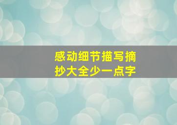 感动细节描写摘抄大全少一点字