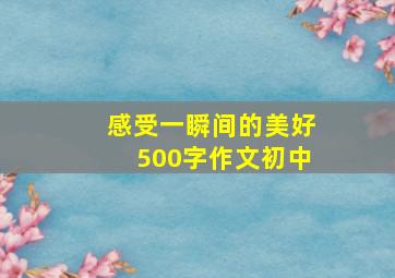 感受一瞬间的美好500字作文初中