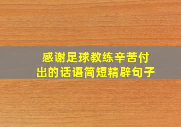 感谢足球教练辛苦付出的话语简短精辟句子