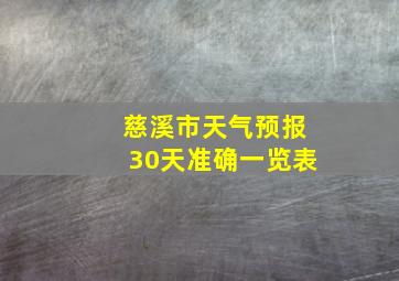 慈溪市天气预报30天准确一览表