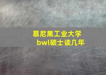 慕尼黑工业大学bwl硕士读几年