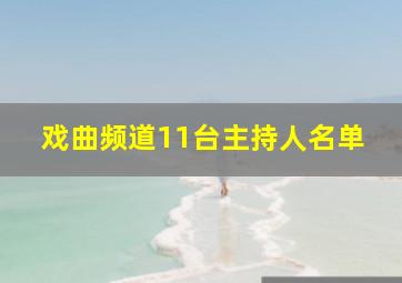 戏曲频道11台主持人名单