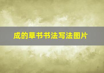 成的草书书法写法图片