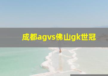 成都agvs佛山gk世冠