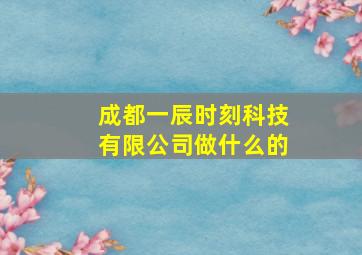 成都一辰时刻科技有限公司做什么的