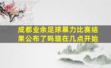 成都业余足球暴力比赛结果公布了吗现在几点开始