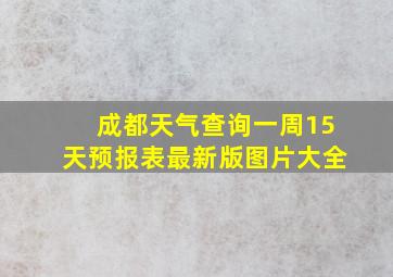 成都天气查询一周15天预报表最新版图片大全