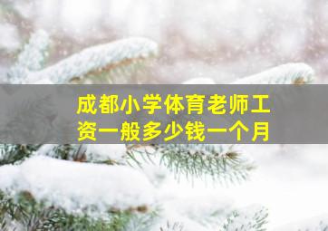 成都小学体育老师工资一般多少钱一个月