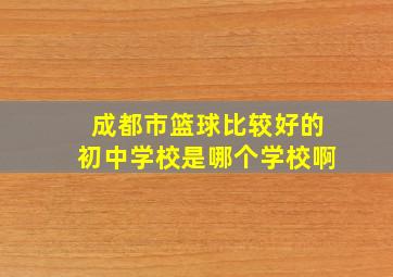 成都市篮球比较好的初中学校是哪个学校啊