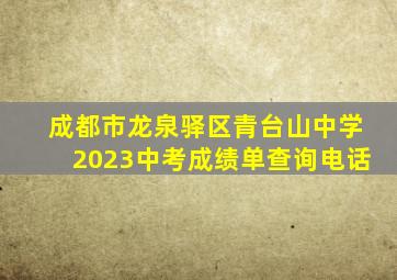 成都市龙泉驿区青台山中学2023中考成绩单查询电话