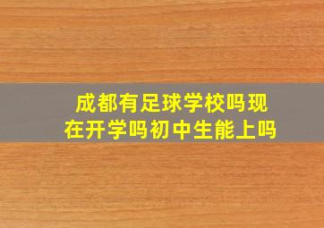 成都有足球学校吗现在开学吗初中生能上吗