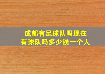 成都有足球队吗现在有球队吗多少钱一个人