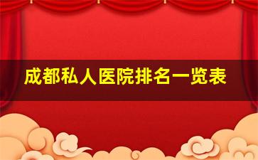 成都私人医院排名一览表