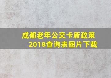 成都老年公交卡新政策2018查询表图片下载