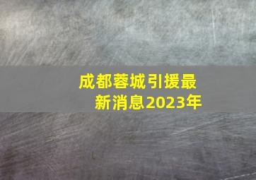 成都蓉城引援最新消息2023年