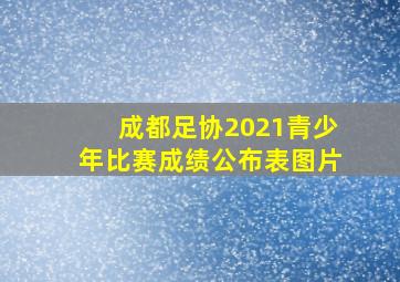 成都足协2021青少年比赛成绩公布表图片