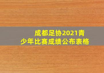 成都足协2021青少年比赛成绩公布表格