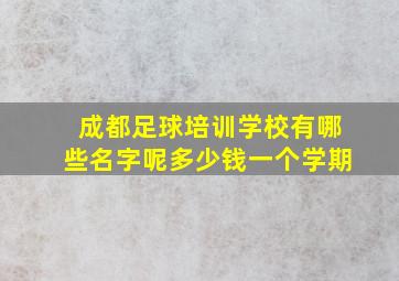 成都足球培训学校有哪些名字呢多少钱一个学期