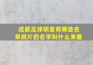 成都足球明星有哪些名单照片的名字叫什么来着