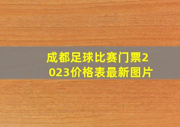 成都足球比赛门票2023价格表最新图片