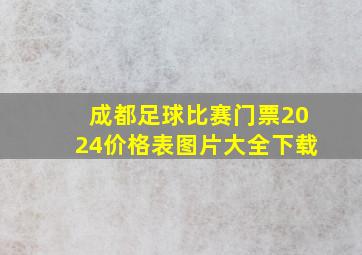 成都足球比赛门票2024价格表图片大全下载