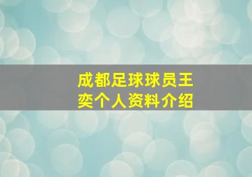 成都足球球员王奕个人资料介绍