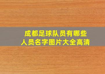 成都足球队员有哪些人员名字图片大全高清