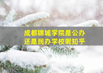 成都锦城学院是公办还是民办学校呢知乎