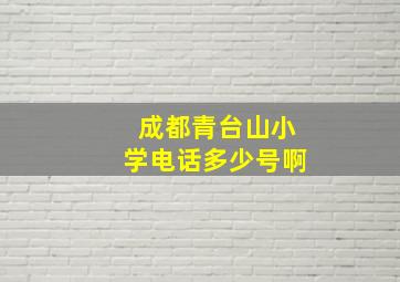 成都青台山小学电话多少号啊