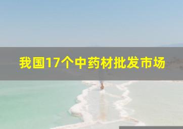 我国17个中药材批发市场