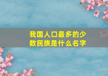 我国人口最多的少数民族是什么名字