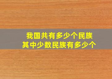 我国共有多少个民族其中少数民族有多少个