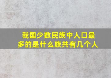 我国少数民族中人口最多的是什么族共有几个人