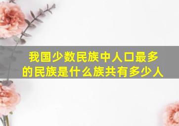 我国少数民族中人口最多的民族是什么族共有多少人