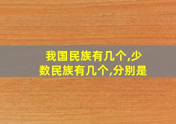 我国民族有几个,少数民族有几个,分别是