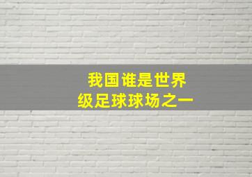 我国谁是世界级足球球场之一